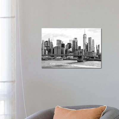 Brooklyn Bridge East River 1 Piece Wrapped Canvas Wall Art