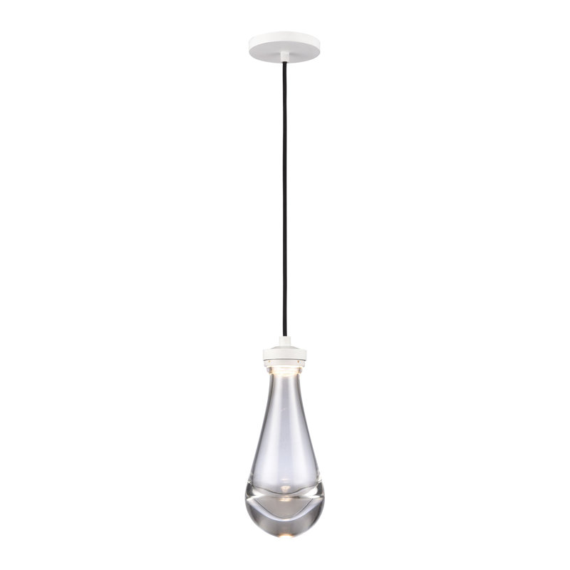 Mini-luminaire suspendu 1 lumière DEL 3cc, Blanc mat