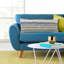 Housse de coussin 100% coton rayé bleu / brun clair fait à la main-469935901