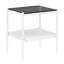 2 tables de bout en verre trempé gris, l 19,1 po x l 15,73 po x H 20,59 po, 110 lb, table gracieuse de style moderne 2, et élégante pour le salon-118020667-118020660