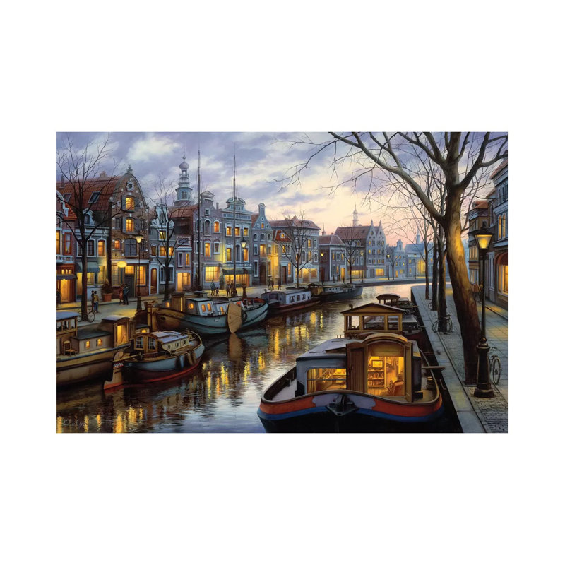 Canal Life by Evgeny Lushpin - Print on Canvas, Wrapped Canvas, 20.32 cm H x 30.48 cm W