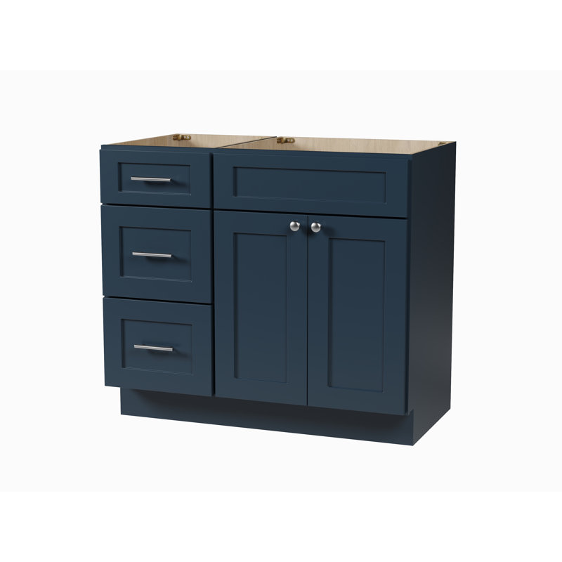 Meuble-lavabo simple 39 po avec base à tiroir Disar, Bleu