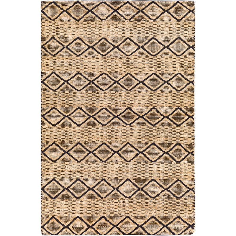 Colin Geometric Handwoven Tan Area Rug, Rectangle 3' x 5'