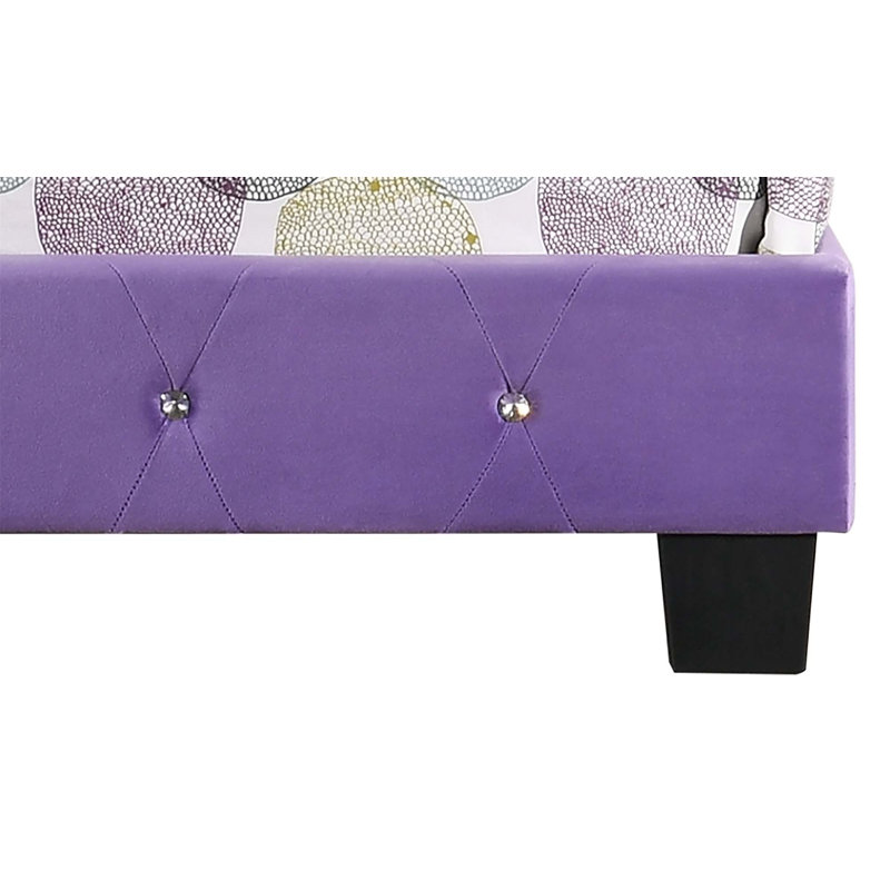 Anjelo Upholstered Standard Bed, Twin, Purple