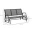 Outsunny 3-Seat Glider Rocking Chair for 3 People Metal Frame Grey