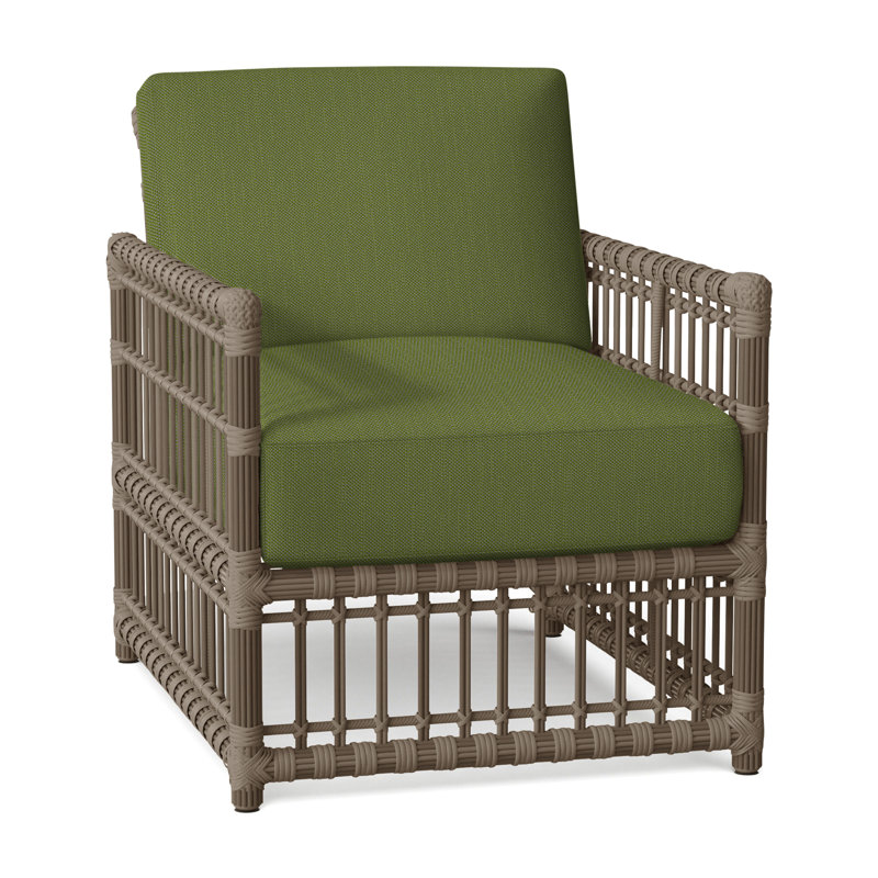 Newport Arm Chair with Cushions, No Welt, Newport #66 Burlap, Linen Forest