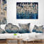 Lustre en cristal bleu rétro - coussin décoratif imprimé floral