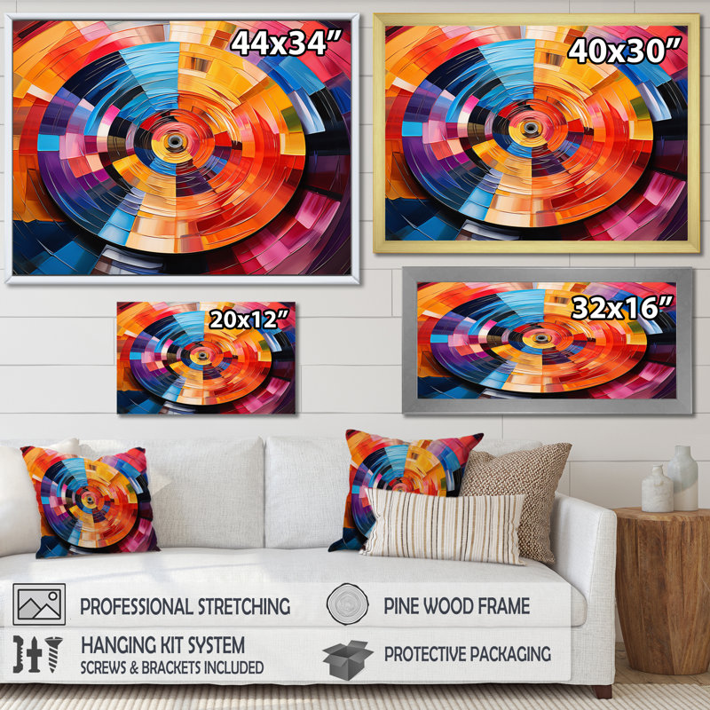 Popart Disque vinyle Reverie IV sur toile, H 16 po x l 32 po x P 1 po, Toile tendue