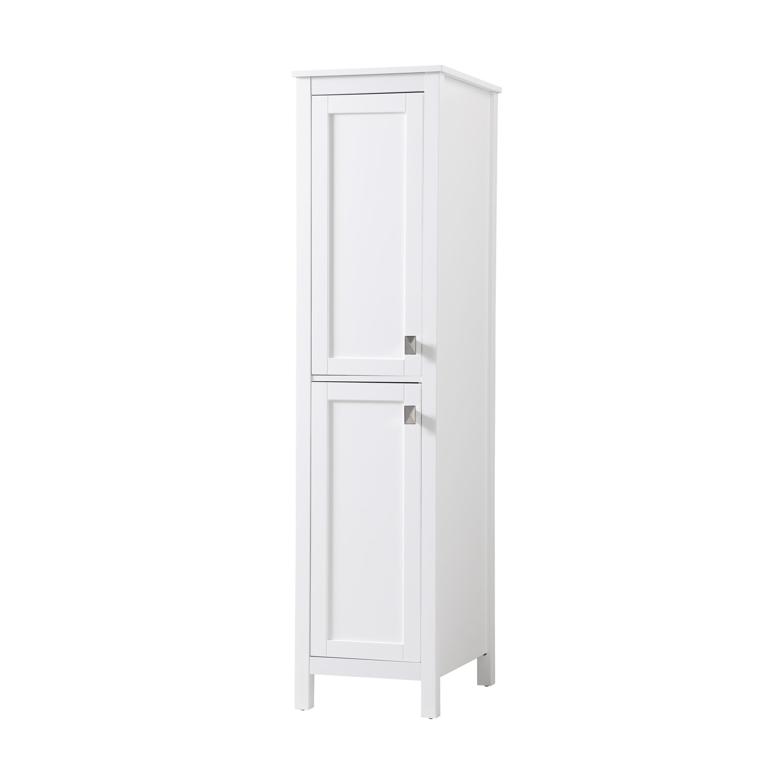 Destinymarie Linen Cabinet, White/Brushed Nickel, 65"H x 16"W x 22"D