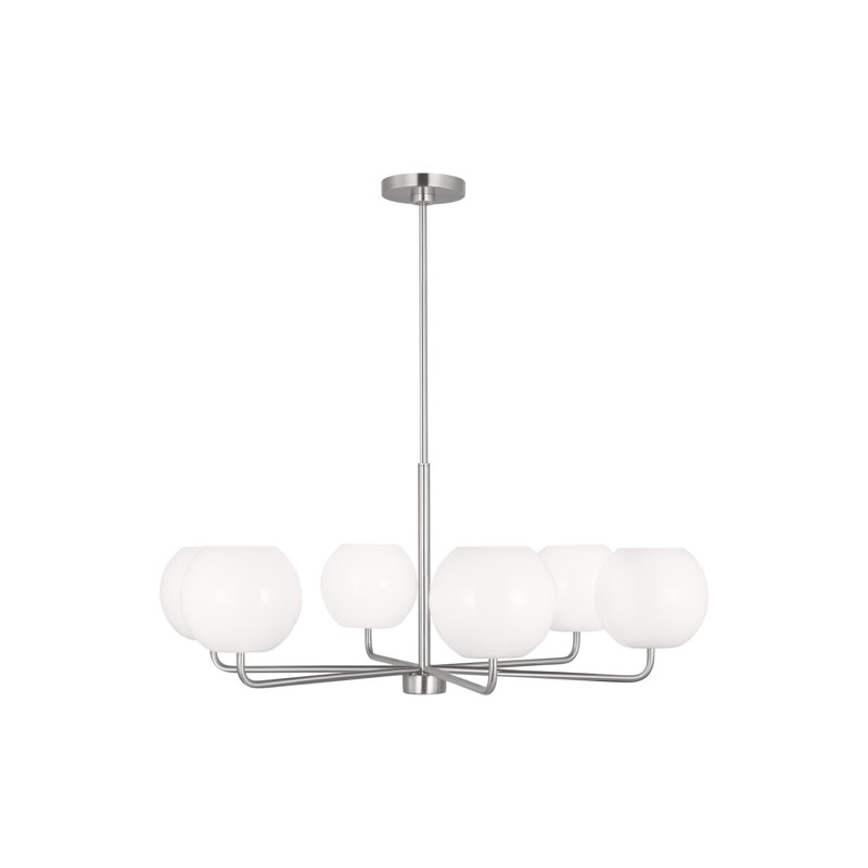 Lustre à 6 lumières Jorund, Nickel brossé, Non