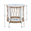 Table d'appoint de style bohémien 16,97 po pour l'extérieur avec ornements en acier thermolaqué et corde tissée décorative