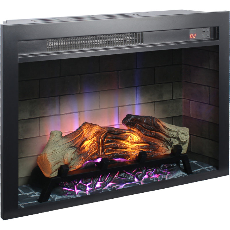 28 Inch  Electric Fireplace Insert, Multicolored Flames