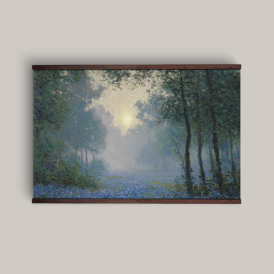 Blue Woodland Forest Landscape Wall Hanging Tapestry