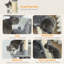 Arbre à chat, grande tour pour chat à plusieurs niveaux de 69 po avec 8 poteaux à griffer, 2 condos, 3 hamacs, rampe à gratter, 3 perchoirs, jouets suspendus, centre d'activités pour chatons d'intérieur, gris foncé