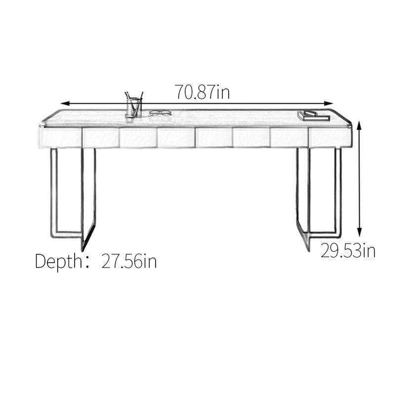 Deen, Argent argent, H 29,53 po x l 70,87 po x P 27,56 po