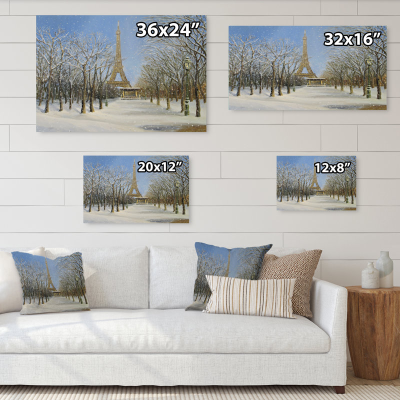 «Winter In Paris», reproduction sur toile flottante, H 16 po x l 32 po x P 1 po, Toile tendue