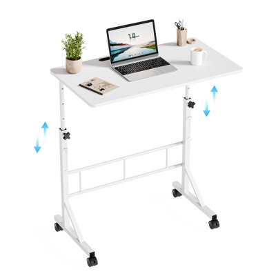Adjustable Height Desk on Wheels, Ergonomic Mobile Standing Desk, Portable Laptop Desk Standing Table Home Office Desks