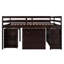 Lit mezzanine basse avec armoire, tablettes et bureau portable roulant, lit multifonctionnel-993810078