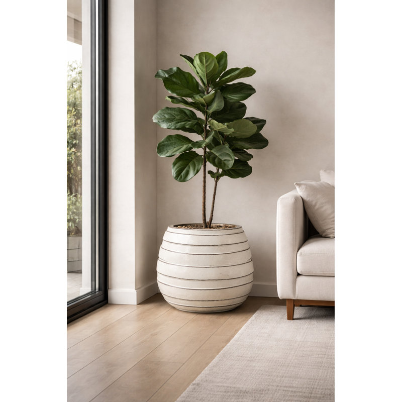 15 in. Metropole Planter - Antique White, 15" H x 15" W x 15" D