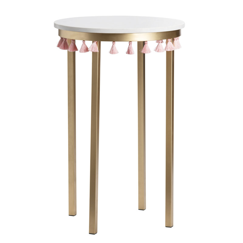 Marble Top End Table, Pink