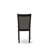 Monza Parson Dining Room Chairs - Dark Gotham Grey Linen Fabric Padded Chairs, Set of 2, Wirebrushed Black-478704030-478704029