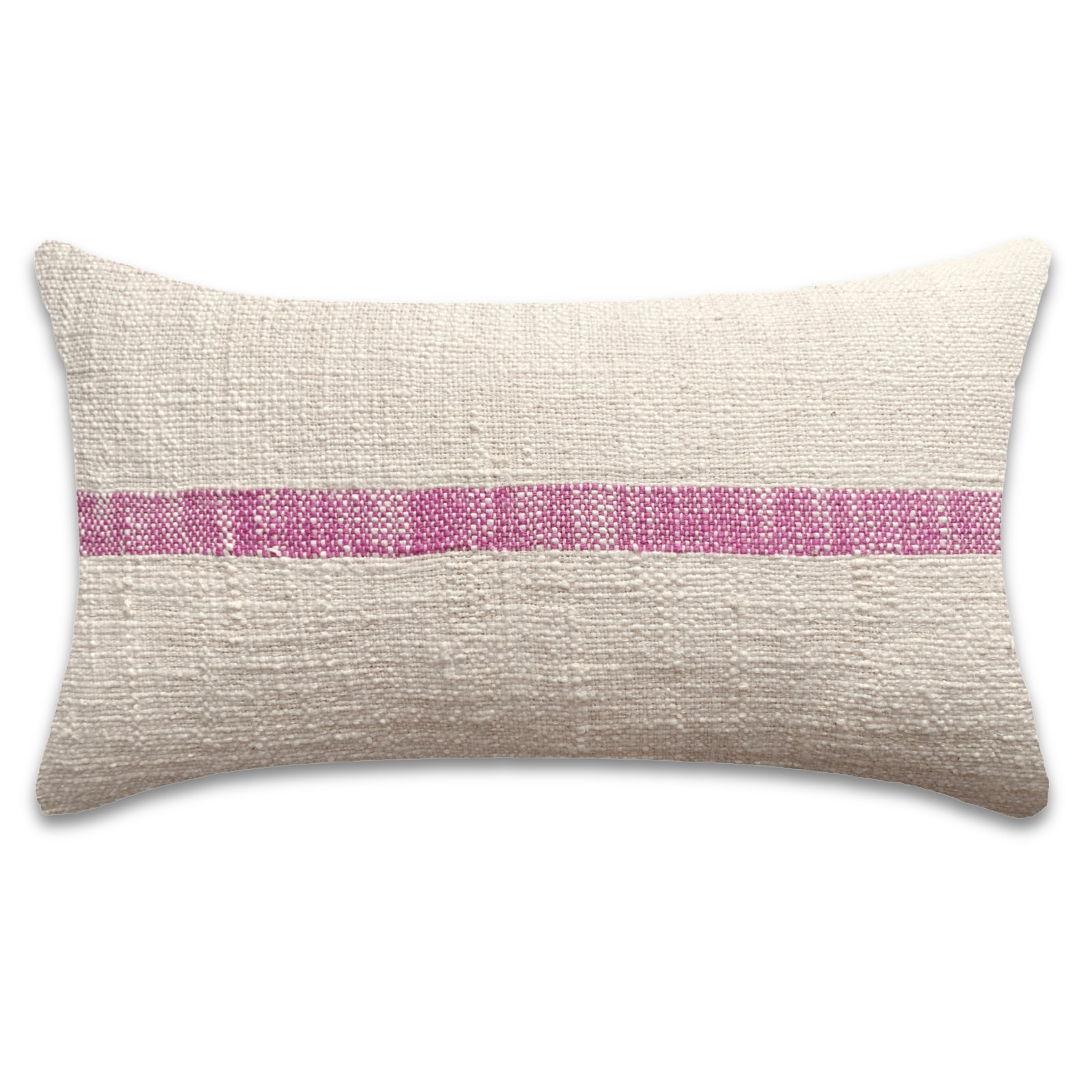 PILLOWPIA 20" x 12" Cotton Pillow Cover, Beige/Purple