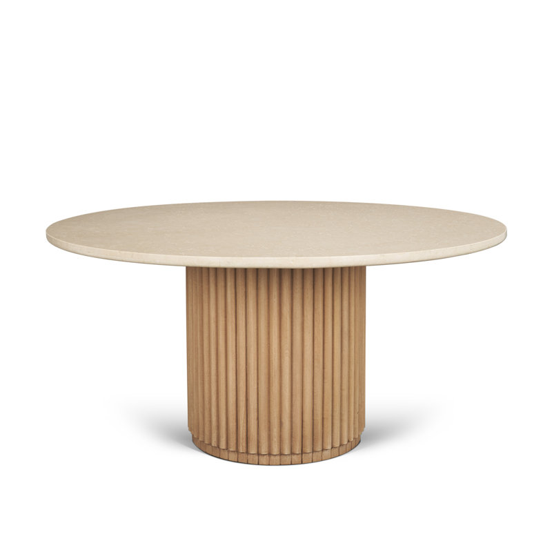 Table de salle à manger Ohara, Beige / brun clair
