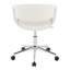 Chaise de travail en métal chromé et similicuir-887374318