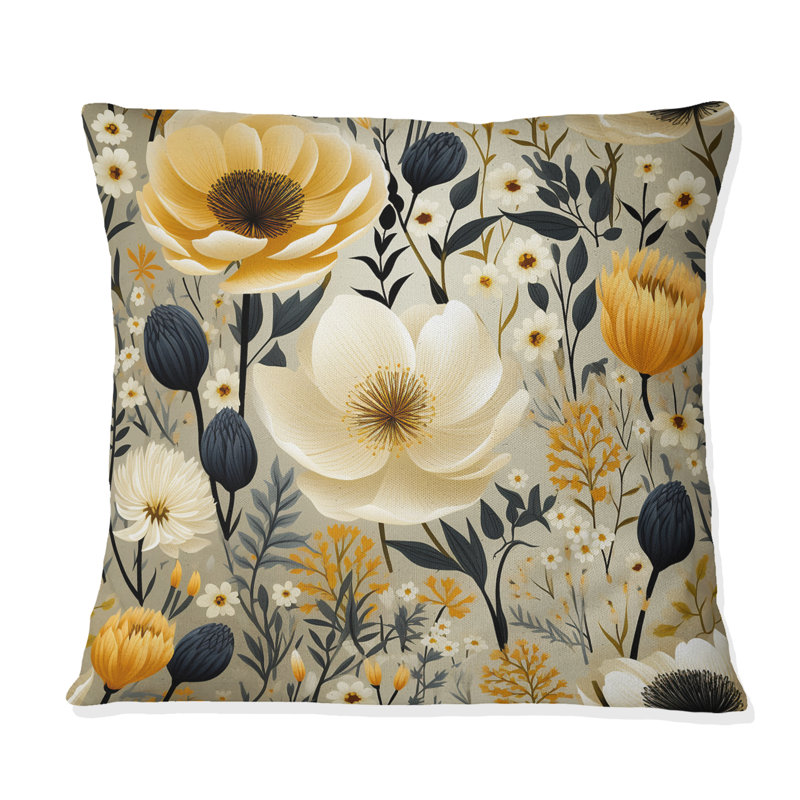Coussin Yellow Garden, H 18 po x l 18 po