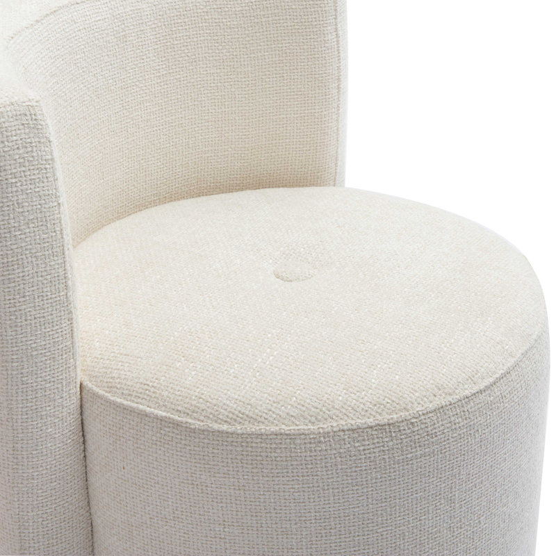 Fauteuil de bureau Daggett, Crème, crème, Chenille