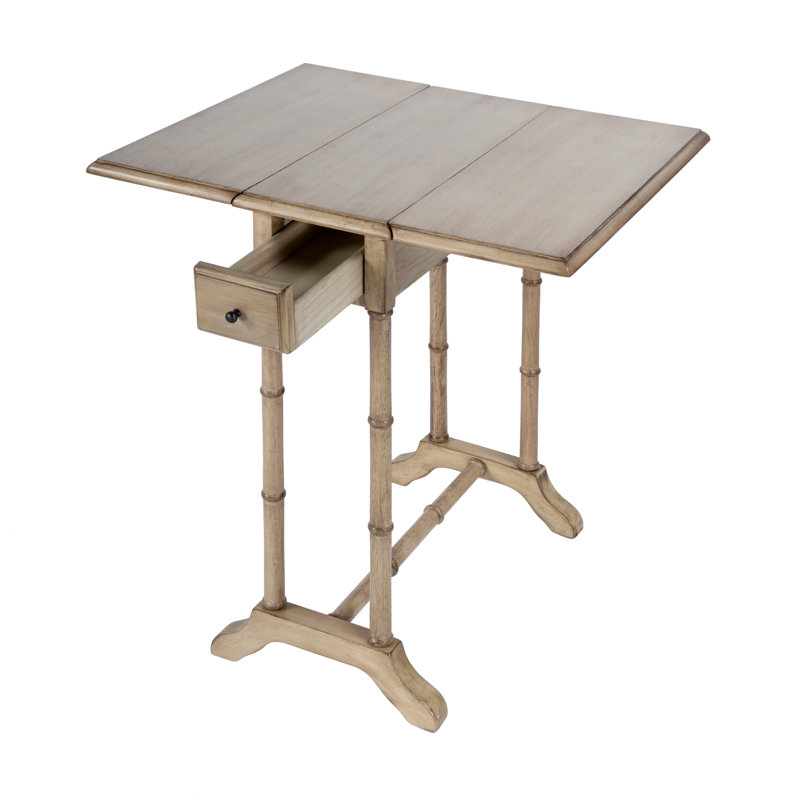 Darrow Drop-Leaf Side Table, Antique Beige