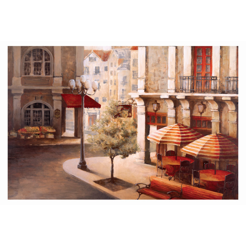 European Bistro Street - Wrapped Canvas Art Prints, 61cm H x 91cm W x 3.8cm D