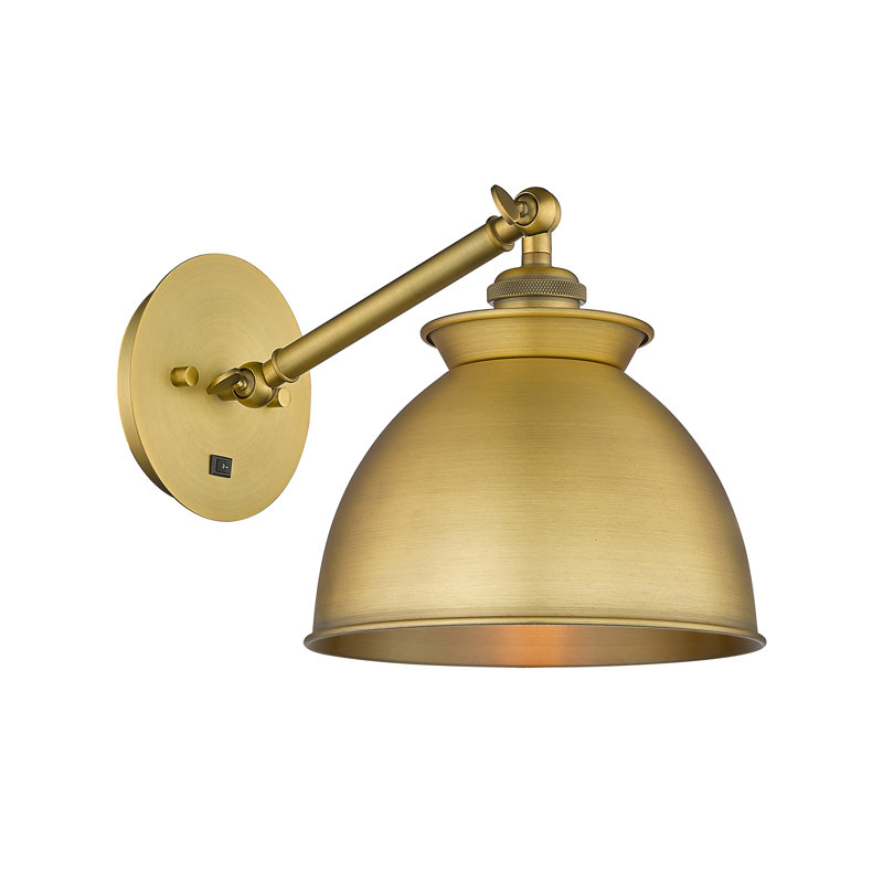 Shauna Armed Sconce, Incandescent, Glossy White, Polished Chrome