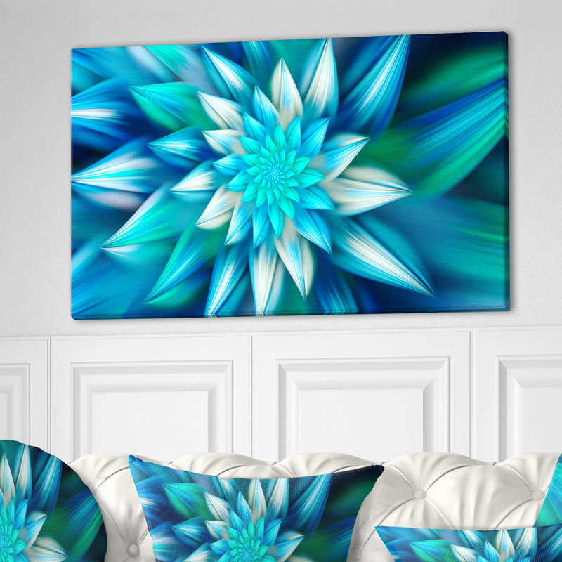 " Huge Blue Fractal Flower ", 20" H x 40" W x 1" D