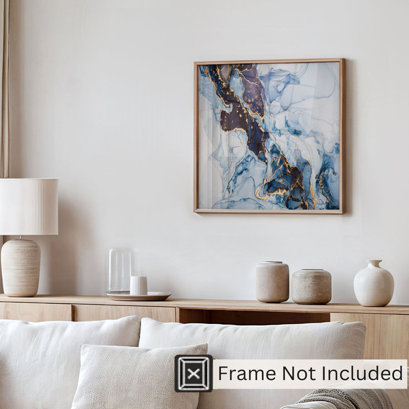 «Abstract Luxe Geode», reproduction d'art moderne sans cadre, H 20 po x l 20 po