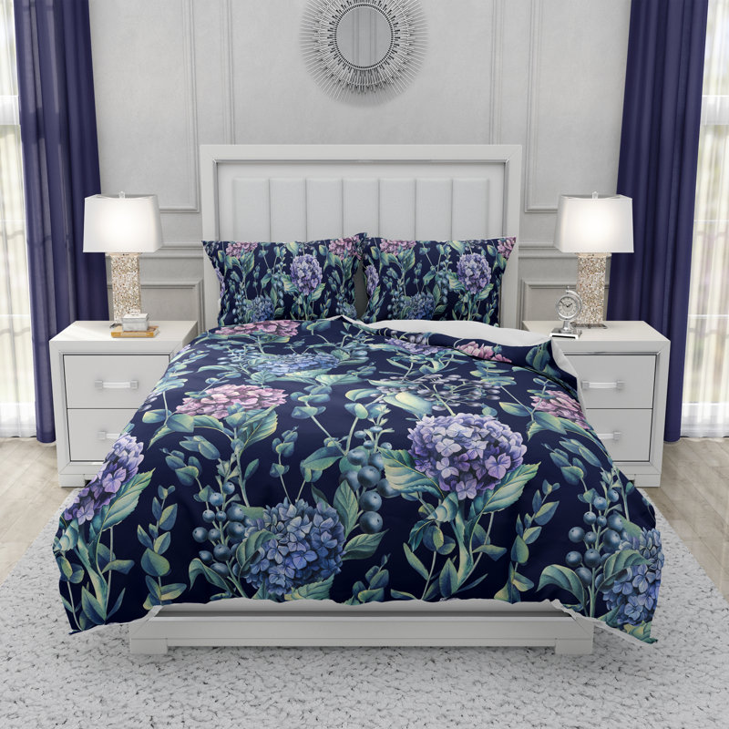 Floral Duvet Cover, King Duvet Cover + 2 King Shams