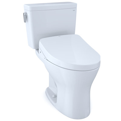 Drake® 1G® Washlet®+ Two-Piece Elongated Dual Flush 1.0 and 0.8 GPF Dynamax Tornado Flush® Toilet With S500e Bidet Seat, Wax Ring, and Toilet Mounting Bolts