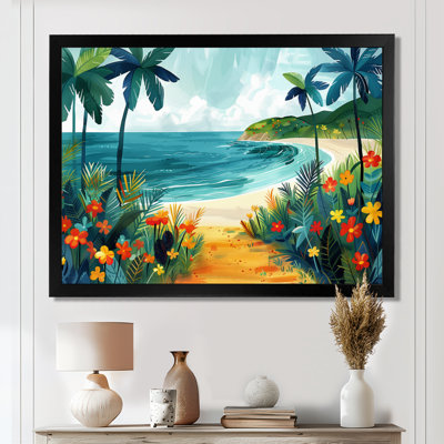 Orange orange, plage côtière au Mexique II - art mural plage