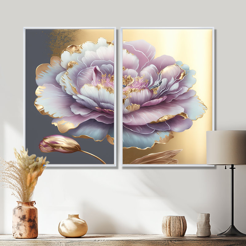 «Mauve mauve», fleur unique, 36" H x 48" W, Impression encadrée flottante, White