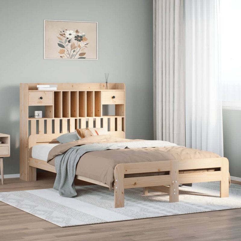Tichenor Solid Wood Bed, 150 x 200cm, White