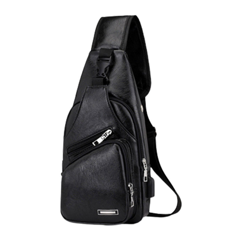 Backpack Sling Bag For Shoulder Backpack Chest Bags Daypack With Earphone Hole For Hiking Camping Outdoor Trip, Noir
