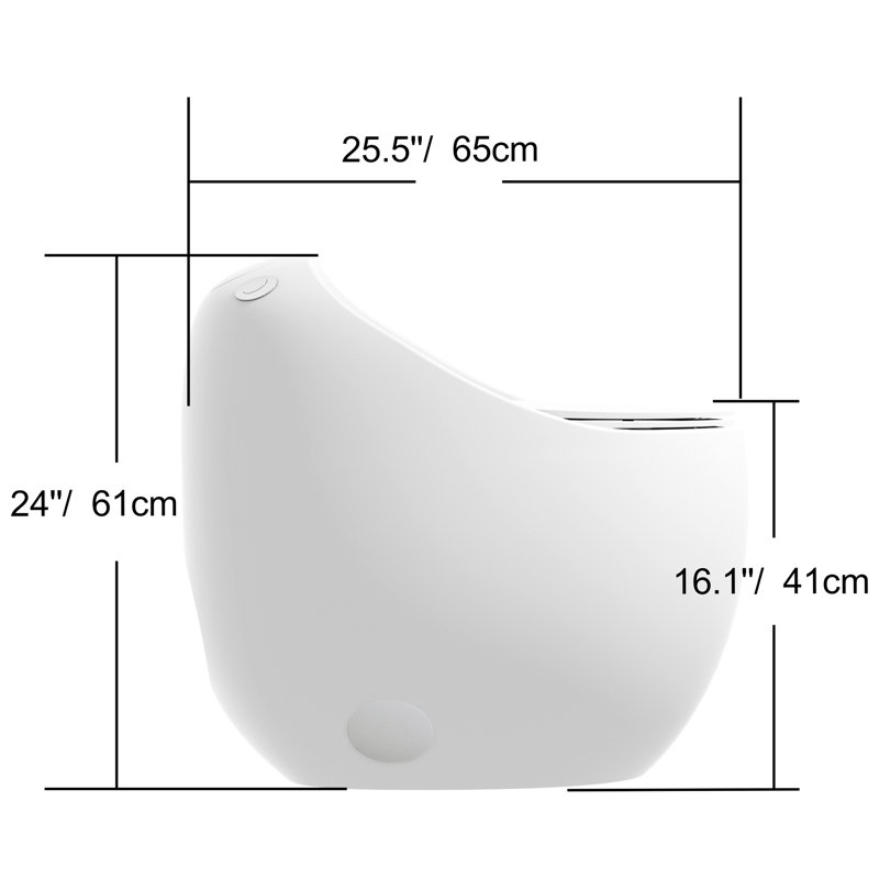 1.28 Single Flush Toilet In Glossy White Ceramic - Egg Shape, Flame-Retardant, Bathroom Modern With Shape White, Flush, Water-Conserving Flushing