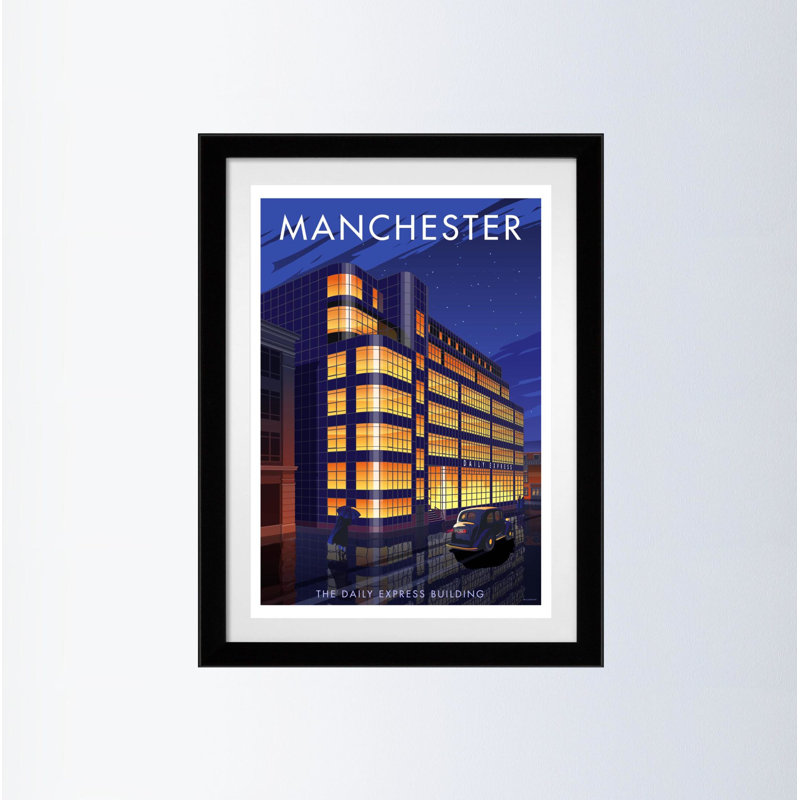 Manchester 7 by Stephen Millership - Print, Black, 43.5cm H x 33.5cm W x 2.2cm D