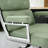 Mid Back Genuine Leather Executive Office Chair With Aluminum Frame, Swivel Computer Desk Chair-29114048