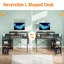 L-Shaped Computer Desk with Built-In Electrical Outlet-867855840