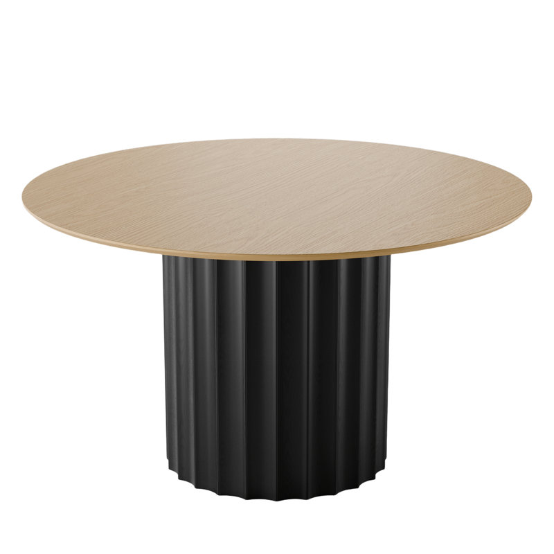 Soild Dining Table Round Kitchen Table, Oak Wood, 30"H x 46"L x 46"W