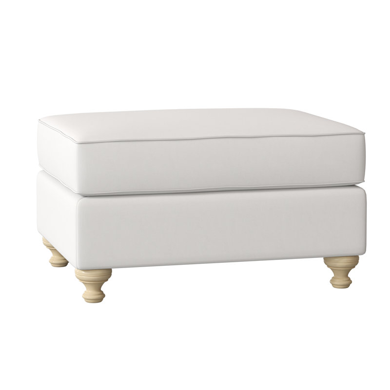 Repose-pieds rectangulaire 33 po Duckling, Sergé performance Peyton 31 blanc, Riverhouse