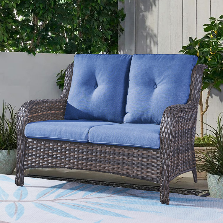 Winston Porter Jerrall 53'' Wicker Outdoor Loveseat & Reviews - Wayfair ...