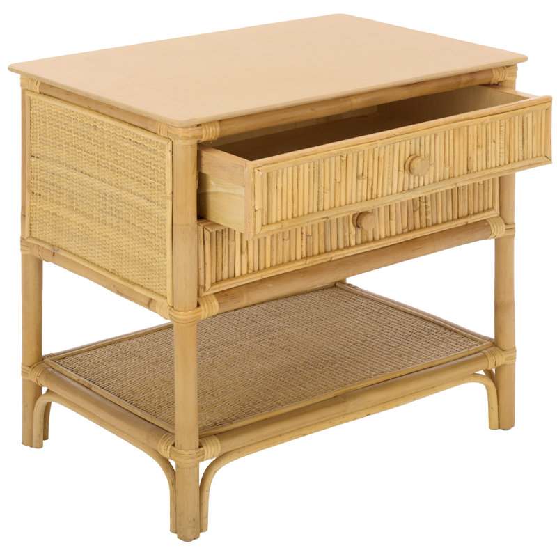 Table de chevet 2 tiroirs Delbert, Natural