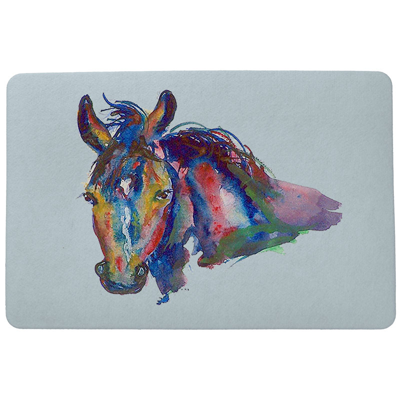 Tapis d'entrée / extérieur antidérapant Sisemore, Rectangle 1 pi 6 po x 2 pi 2 po